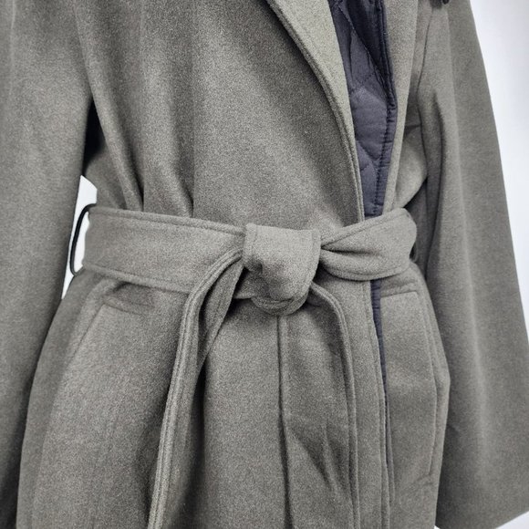 Asos Green Wrap Waist Tie Winter Jacket Size 12 - Picture 6 of 14